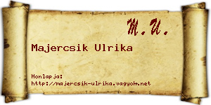 Majercsik Ulrika névjegykártya